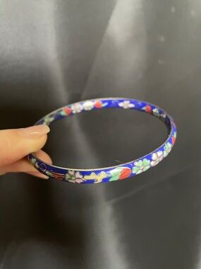 Vintage Floral Cloisonné Bracelet / Bangle